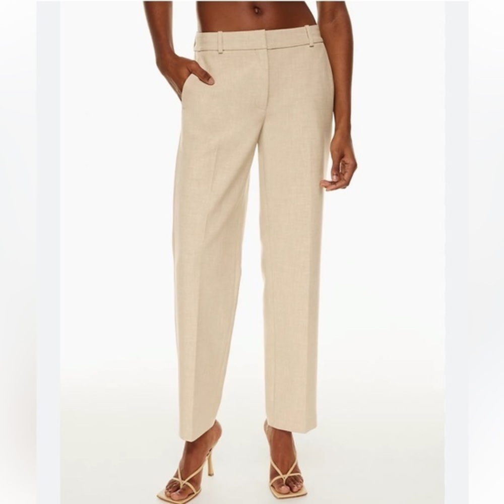New Aritzia Babaton Command Mid Rise Straight Leg Wool Trousers Size 0